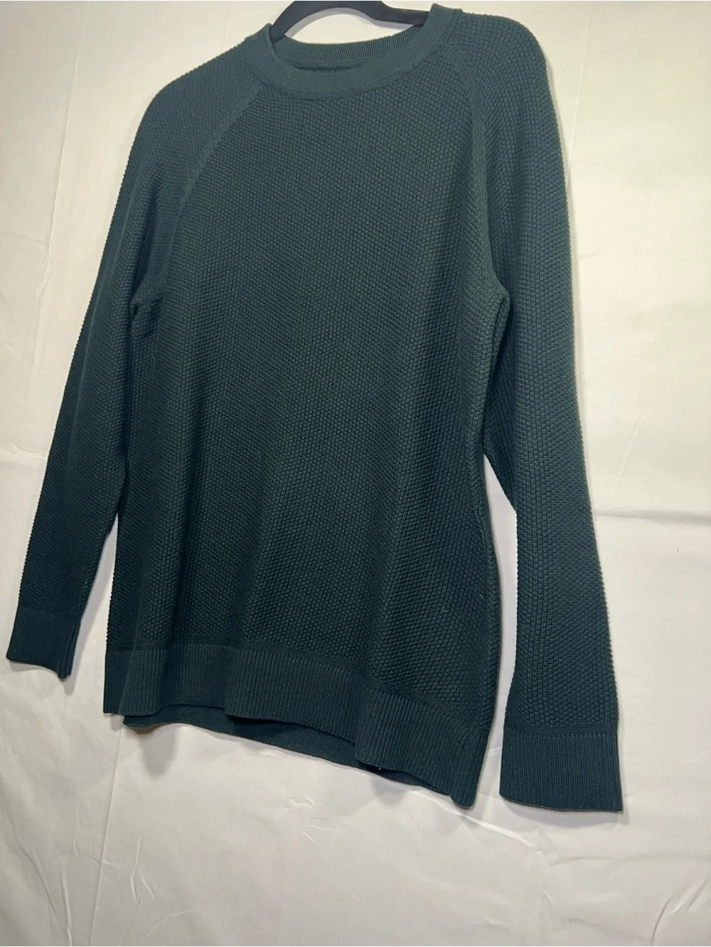The Normal Brand Men’s Dark Green Textured Crewneck Sweater Medium
